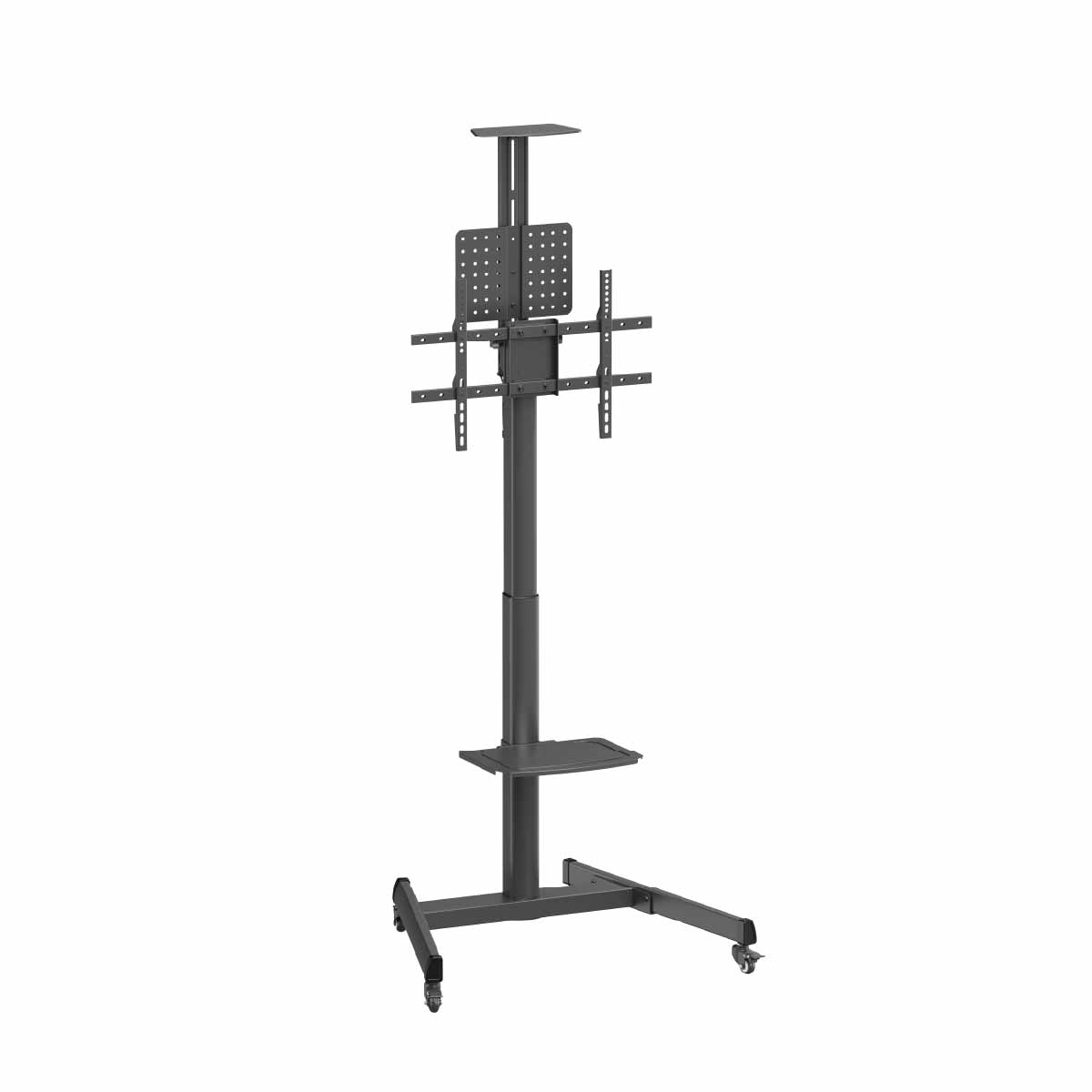 Telescope Height-Adjustable Steel TV Cart with Crank Handle